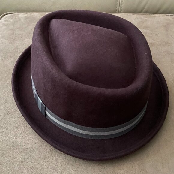 Wool Felt Jazz Top Hat Fedora - Color: Coffee - Picture 4 of 7
